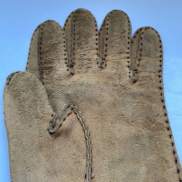 Vintage Hansen tan suede leather gloves - Picture 6 of 7
